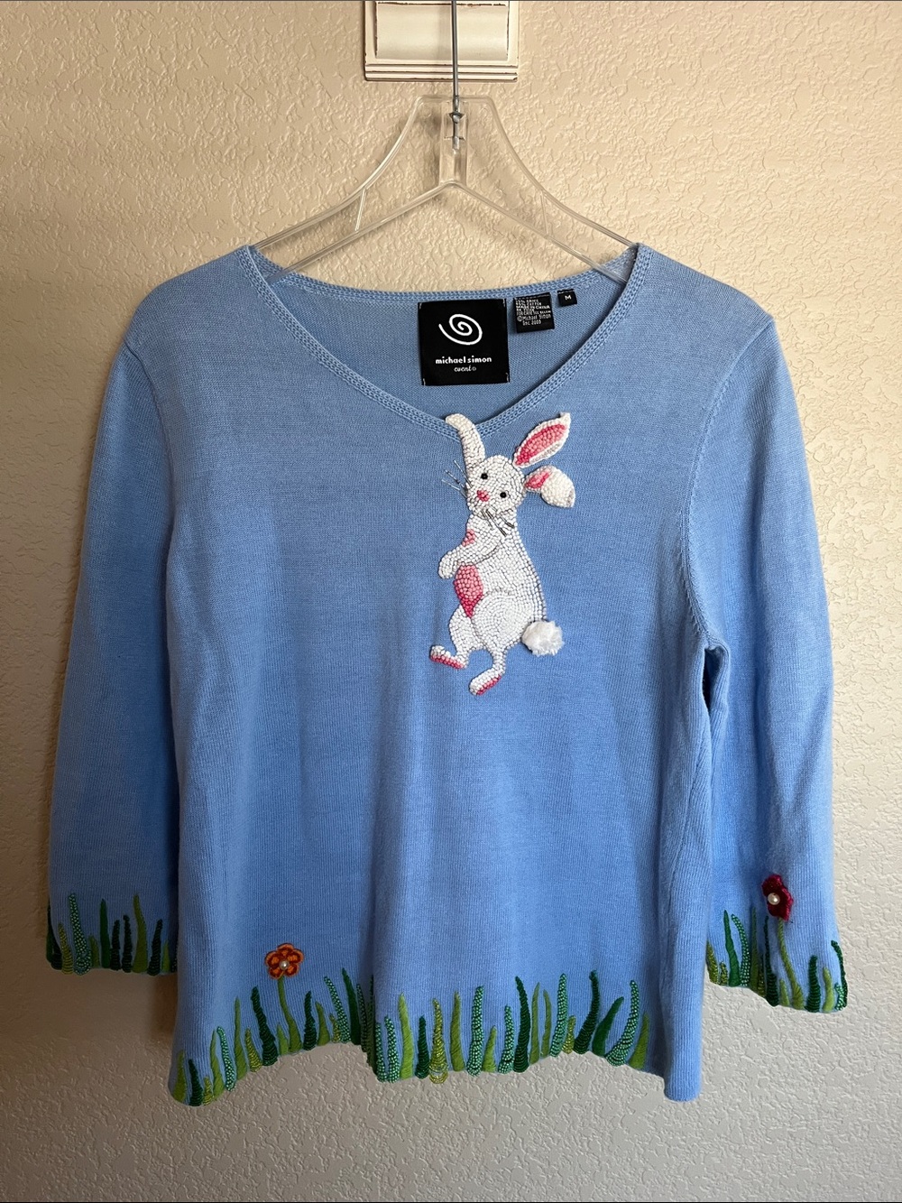 Michael Simon vintage hanging rabbit 🐇 sweater